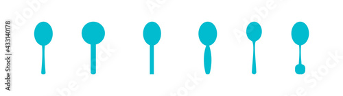 set of teaspoons, blue spoons