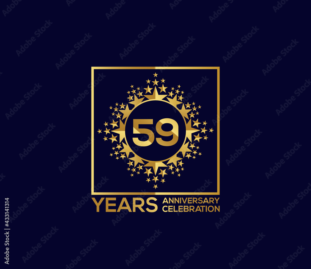 Star Design Shape element, Luxury Gold Color Mixed Design, 59 Year Anniversary, Invitations, Party Events Star Design Shape element, Luxury Gold Color Mixed Design, 59 Year Anniversary, Invitations, Party Events