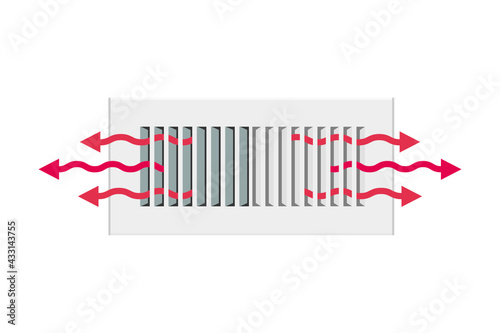 AC Vent, Home Heating Vent, Heater Icon, Air Duct, Hot Air Duct, Air Condition Vent, AC Cool Air, HVAC System, Vector Illustration Background