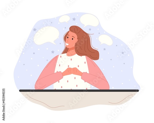 Character in process with mental mindset types or creative models to solve the problem. Vector illustration mind behavior concepts
