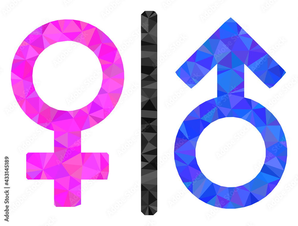Triangle toilet gender symbol polygonal symbol illustration. Toilet ...