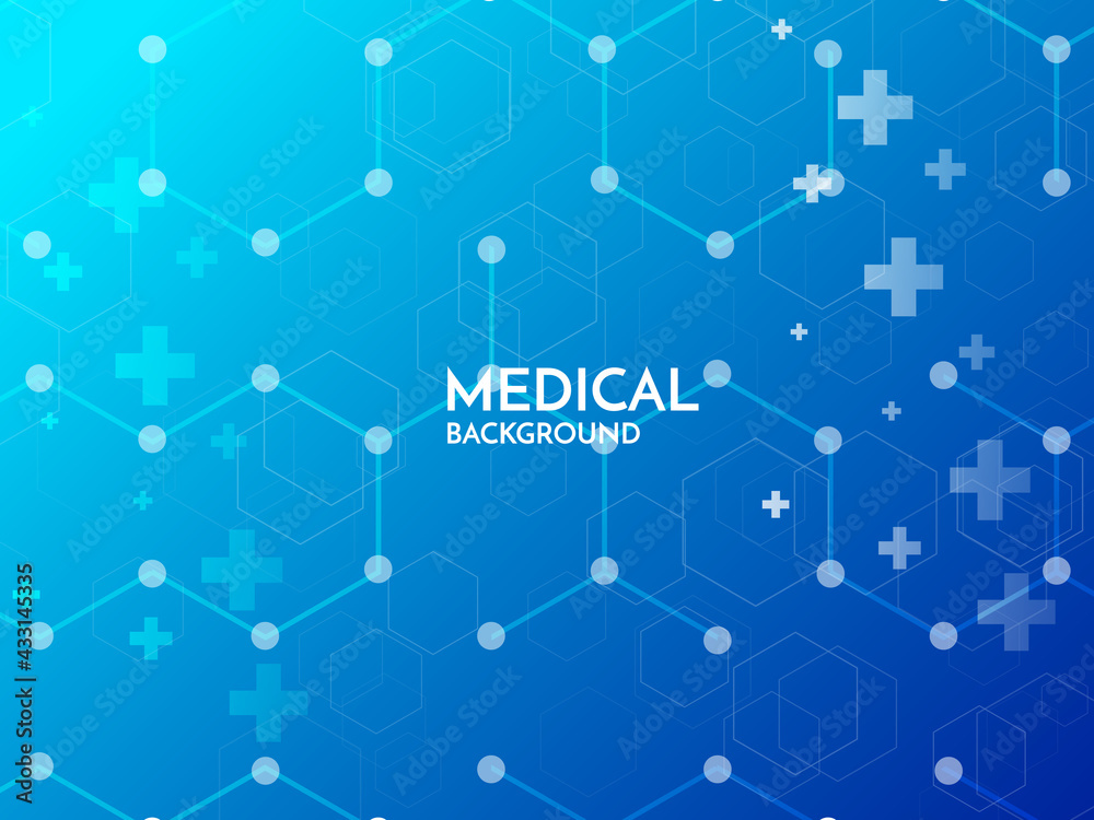 Blue healthcare and medical background with plus sign