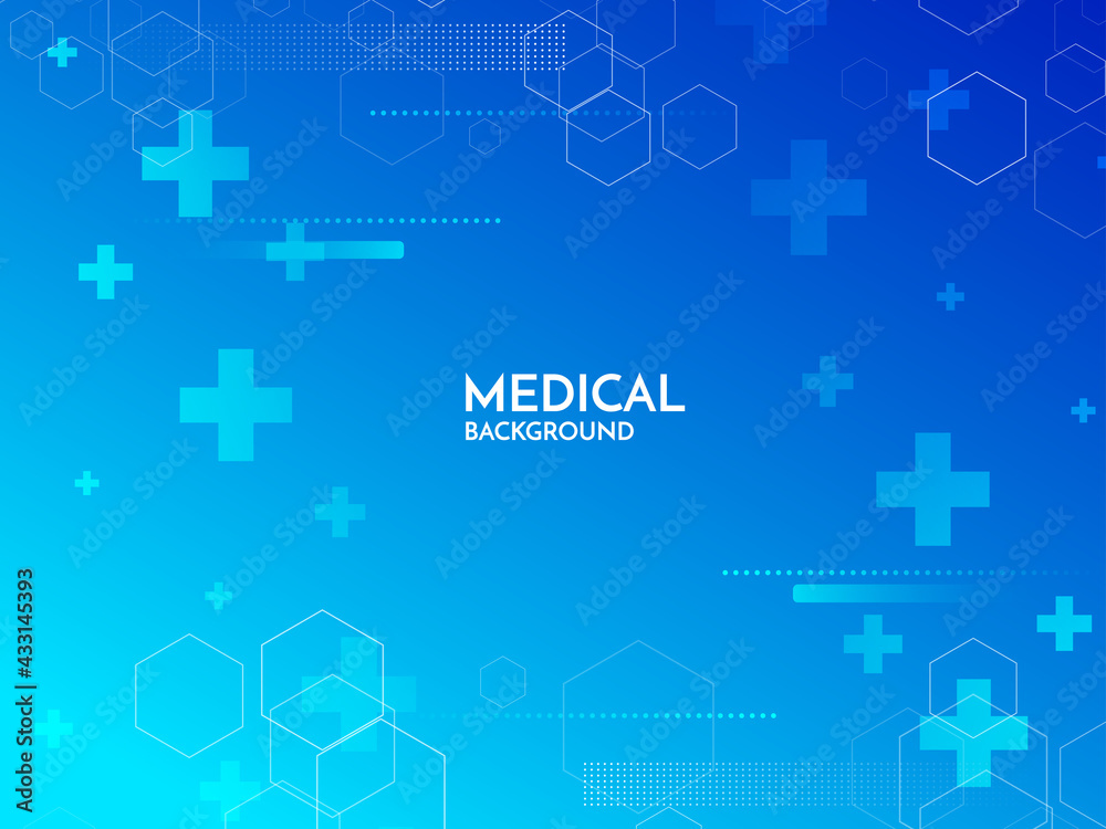 Blue healthcare and medical background with plus sign
