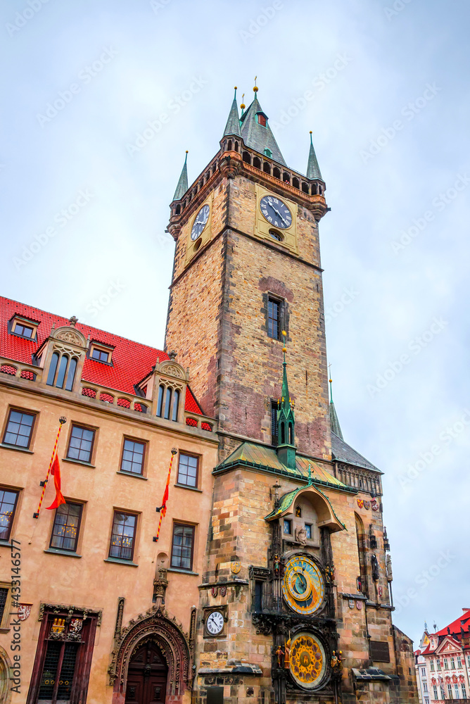 Astronomical Clock Tower in Old Town Prague, Czech Republic.