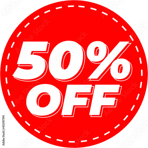 red fifty percent icon creative design