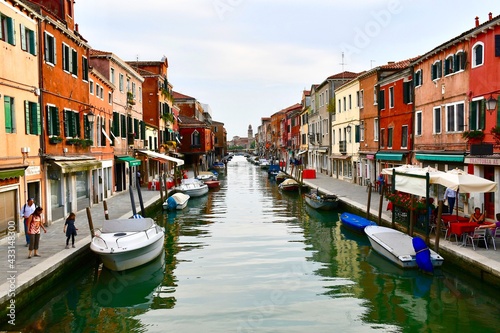 Quiet Burano Island Canal near Venice Italy