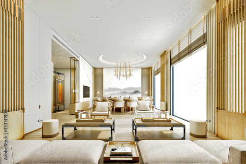 3d render of luxury home interior  living and dining room © Furkan TELLIOGLU