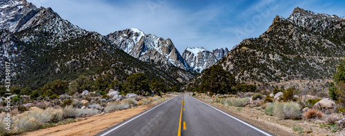 Road to Mt Whitney in Eastern Sierra, California USA
