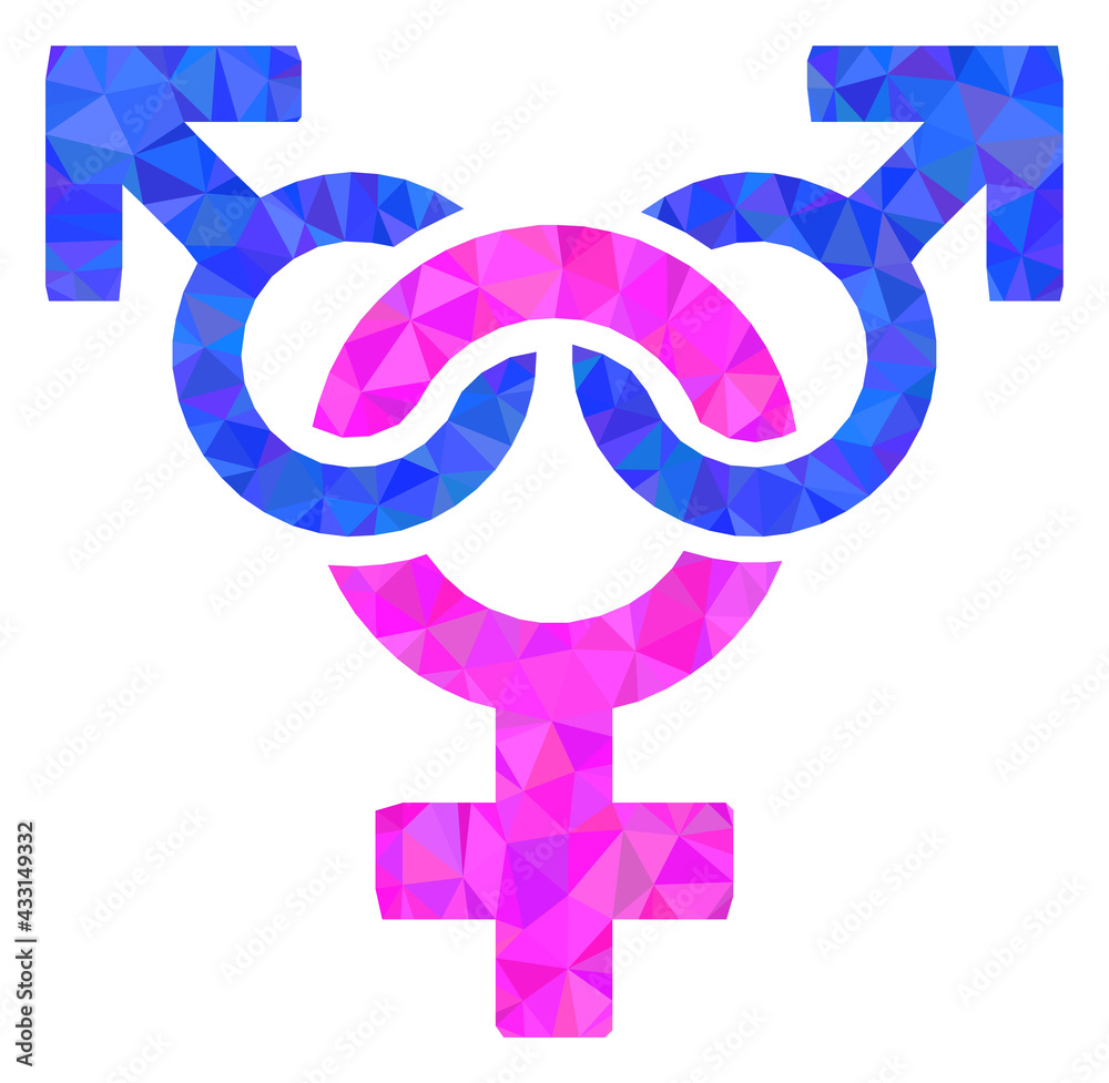 Triangle polyandry symbol polygonal symbol illustration. Polyandry ...
