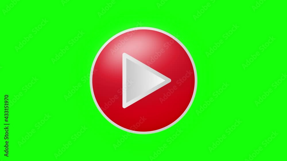 Play Icon Button Click Animation on Black Background and Green Screen Play Icon Button Click Animation on Black Background and Green Screen