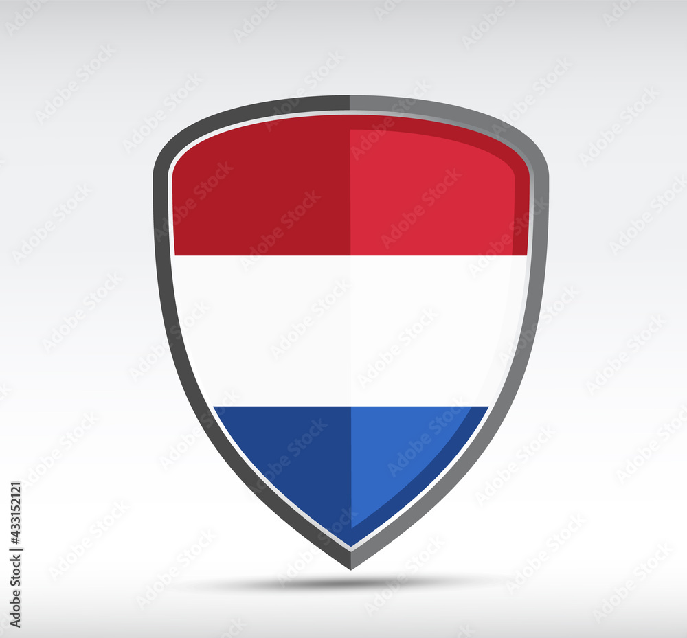 Shield icon with state flag of Netherlands Shield icon with state flag of Netherlands