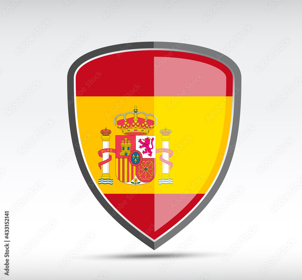 Shield icon with state flag of Spain