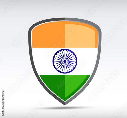 Shield icon with state flag of India