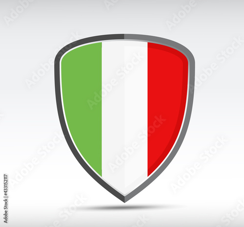 Free Download Shield icon with state flag of Italy - GFXLoad