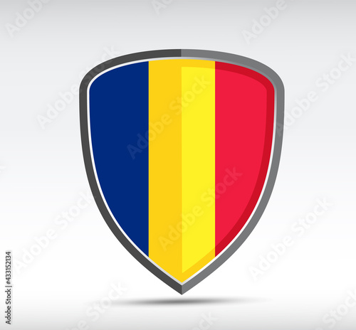 Free Download Shield icon with state flag of Romania - GFXLoad
