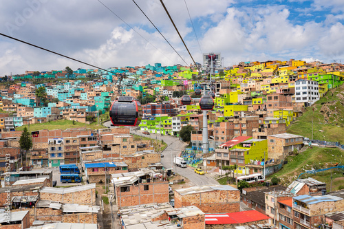 on the heights of Ciudad Bolivar from the cable car, Bogota, Colombia