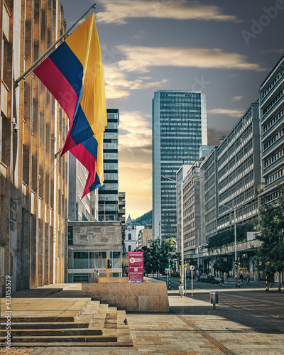 Obraz na płótnie Cityscape of the city of Bogota, Colombia located in South America w salonie