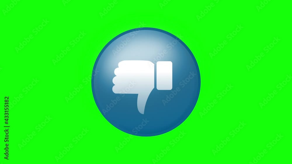 Thumb Down or Dislike Button Click Animation on Black Background and Green Screen Thumb Down or Dislike Button Click Animation on Black Background and Green Screen