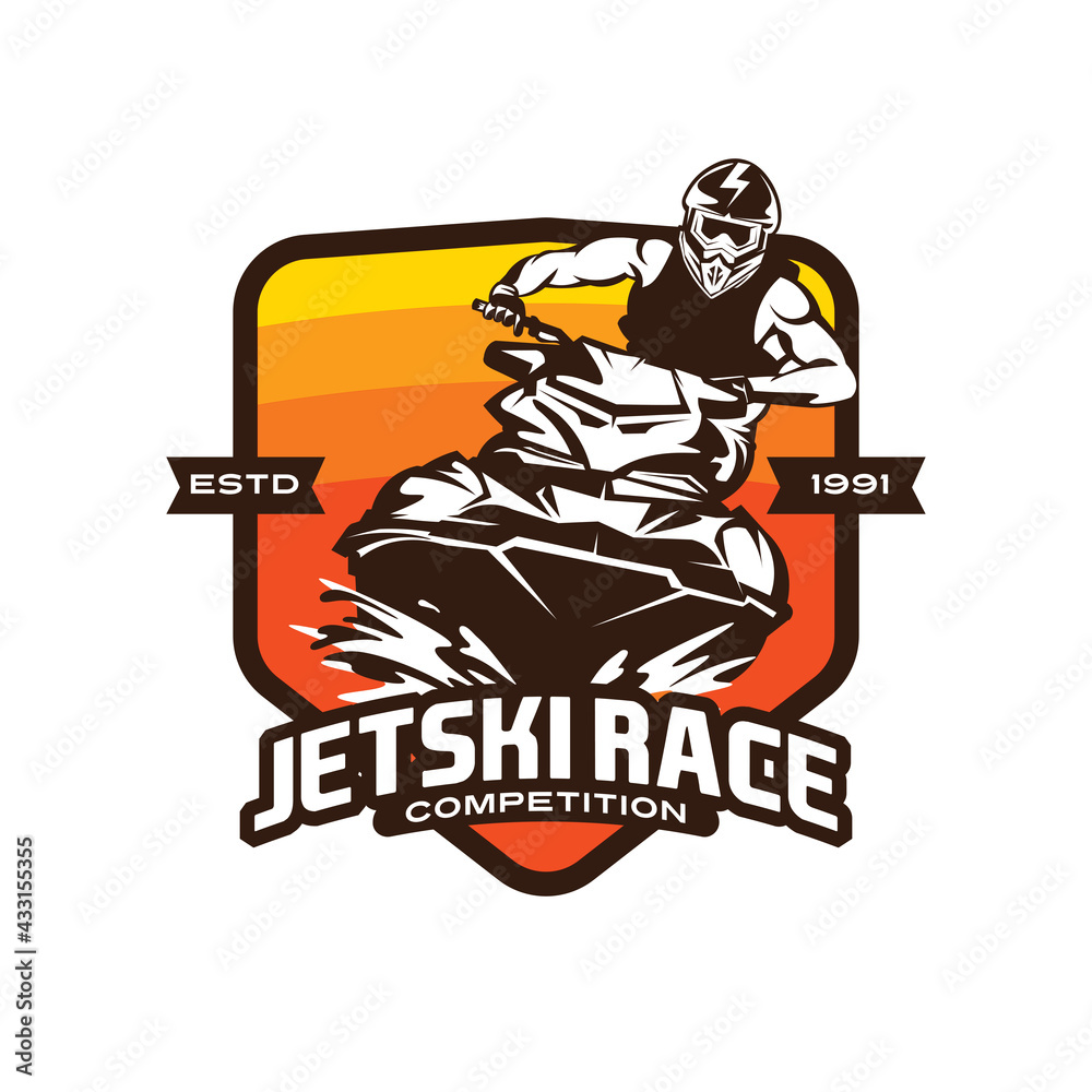 Jetski Racing vector illustration design, perfect for Event logo and tshirt design