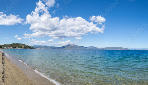 Beach with sky and clouds