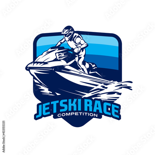 Jetski Racing vector illustration design, perfect for Event logo and tshirt design