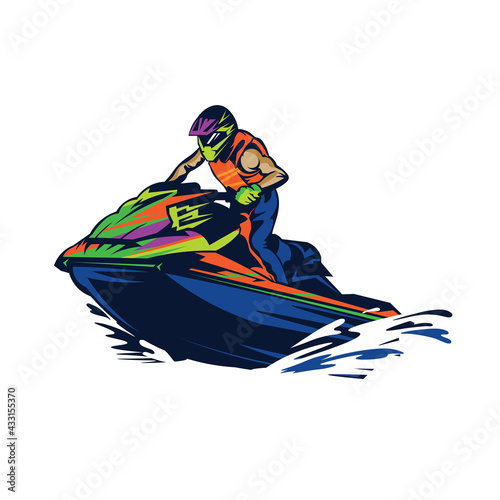 Jetski Racing vector illustration design, perfect for Event logo and tshirt design