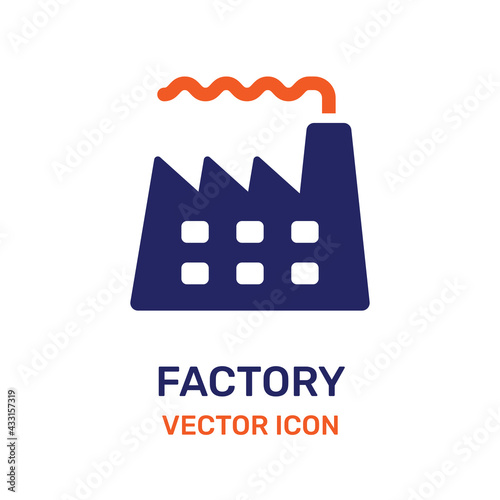 Factory plant, industry icon. Vector illustration