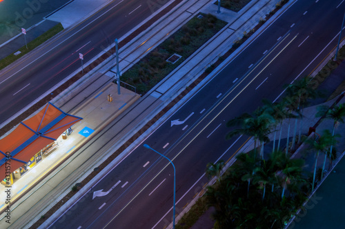 Silent night beside the Gold Coast light rail path
