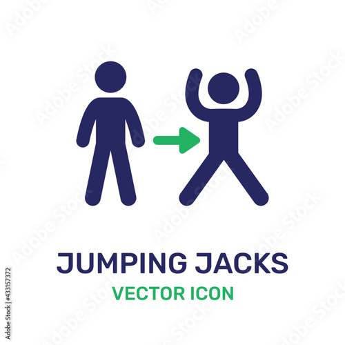 Jumping jacks exercise workout icon vector