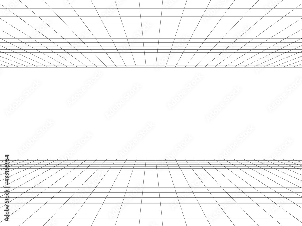 perspective view grid ceiling and floor, 3d mesh abstract background perspective view grid ceiling and floor, 3d mesh abstract background