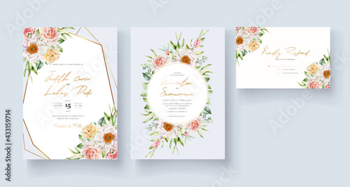 Wallpaper Mural watercolor floral invitation card template Torontodigital.ca