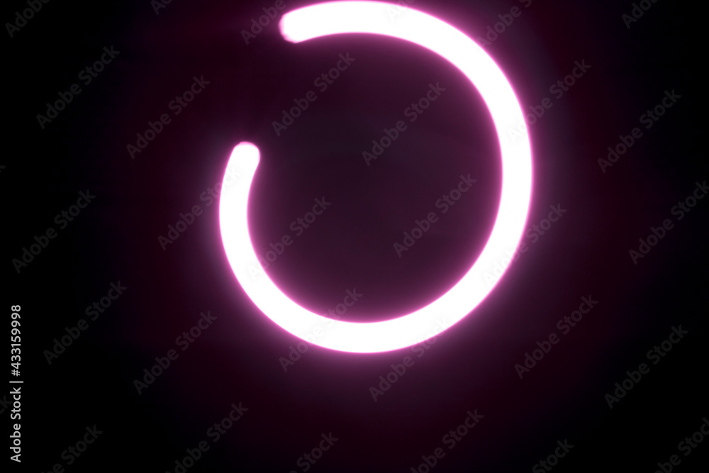 Running light lines round style white light on black background Running light lines round style white light on black background