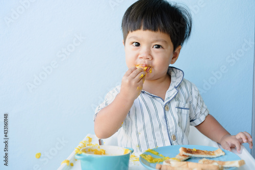 child eating a cake
