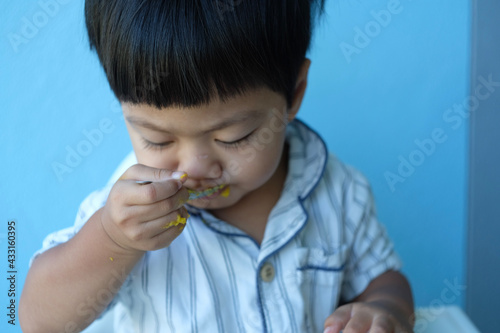 child eating cream