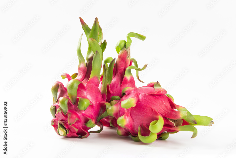 Beautiful fresh dragon fruit isolated on white background Beautiful fresh dragon fruit isolated on white background
