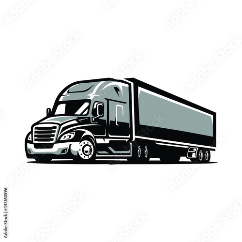 Semi Truck Trailer 18 wheeler vector isolated