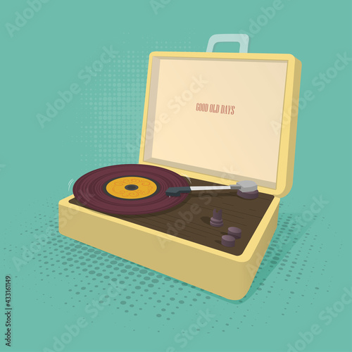 vinyl player. old record player.