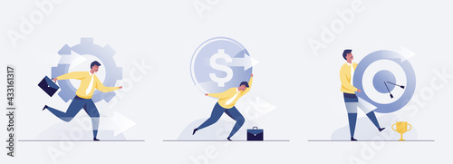 Business Man  growth concept vector illustrations.