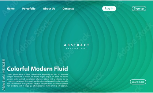 Abstract 3D circle papercut layer gradient background tosca color. Elegant circle shape design