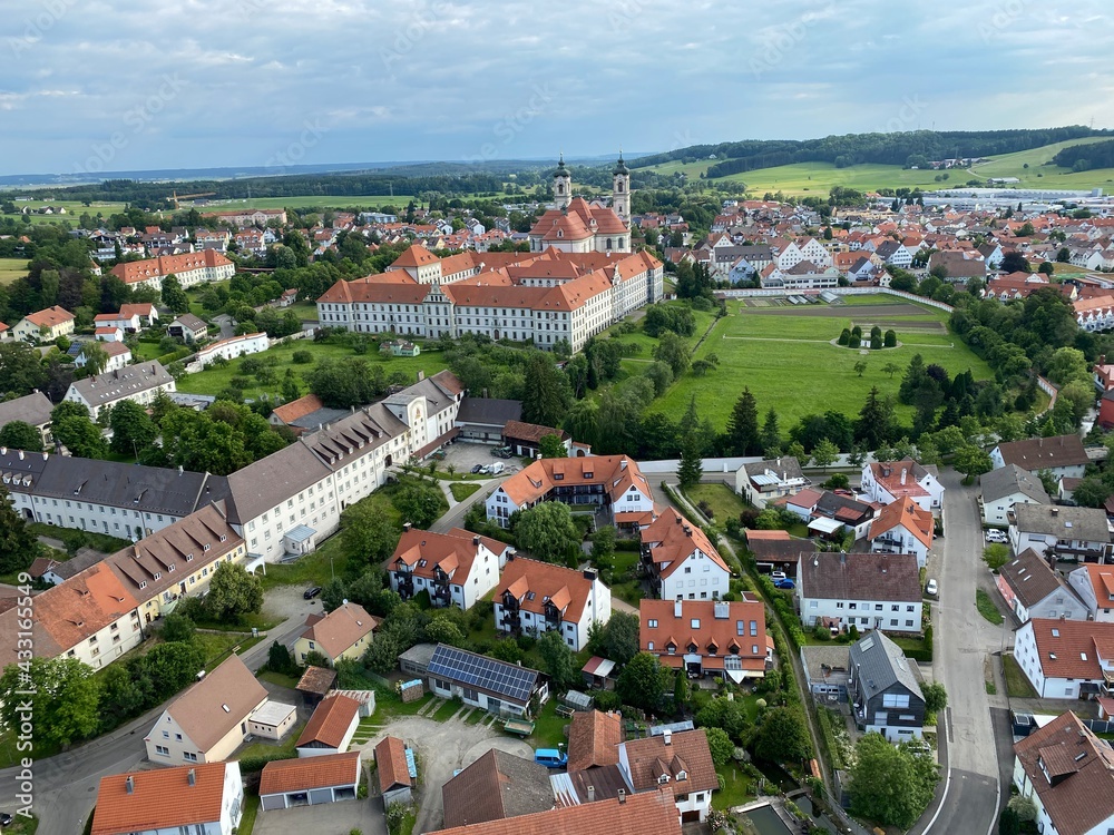 Fototapeta premium Kloster Ottobeuren Luftbild