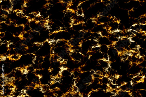 bolt gold glow mineral line texture on black marble