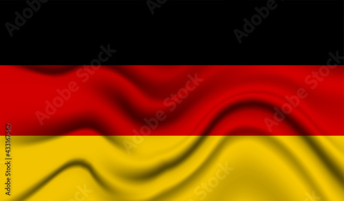 Abstract waving flag of Germany with curved fabric background. Creative realistic waving flag of Germany vector background