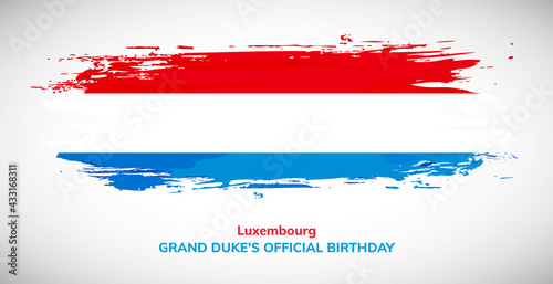 Happy national day of Luxembourg. Brush flag of Luxembourg vector illustration. Abstract watercolor national flag background