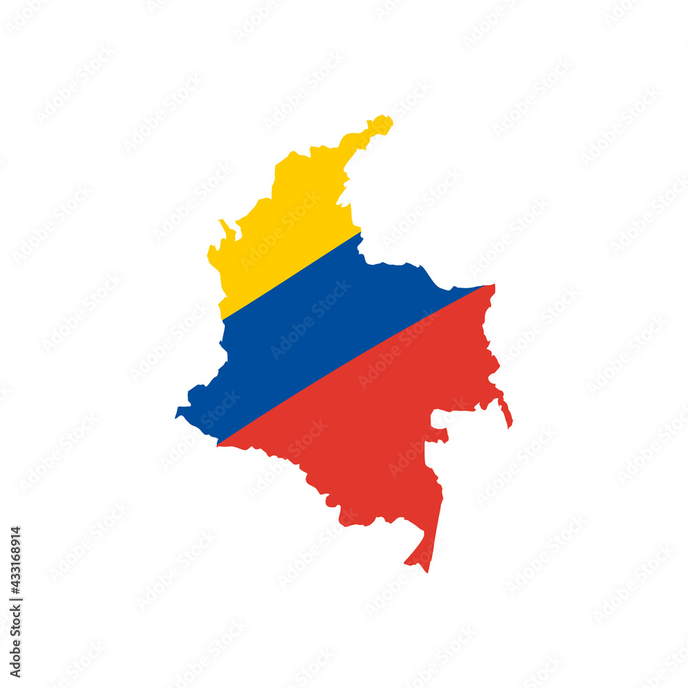 colombian flag in map