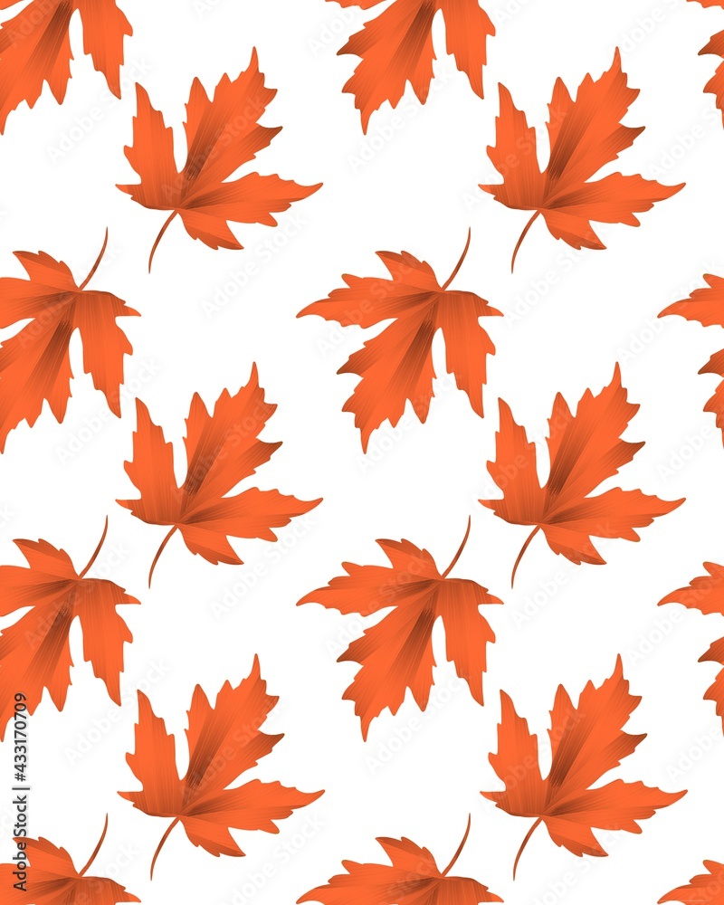 Pattern of autumn maple leaves. Seamless image. A natural illustration. Design of wallpaper, fabrics, textiles, packaging, posters, postcards. Pattern of autumn maple leaves. Seamless image. A natural illustration. Design of wallpaper, fabrics, textiles, packaging, posters, postcards.