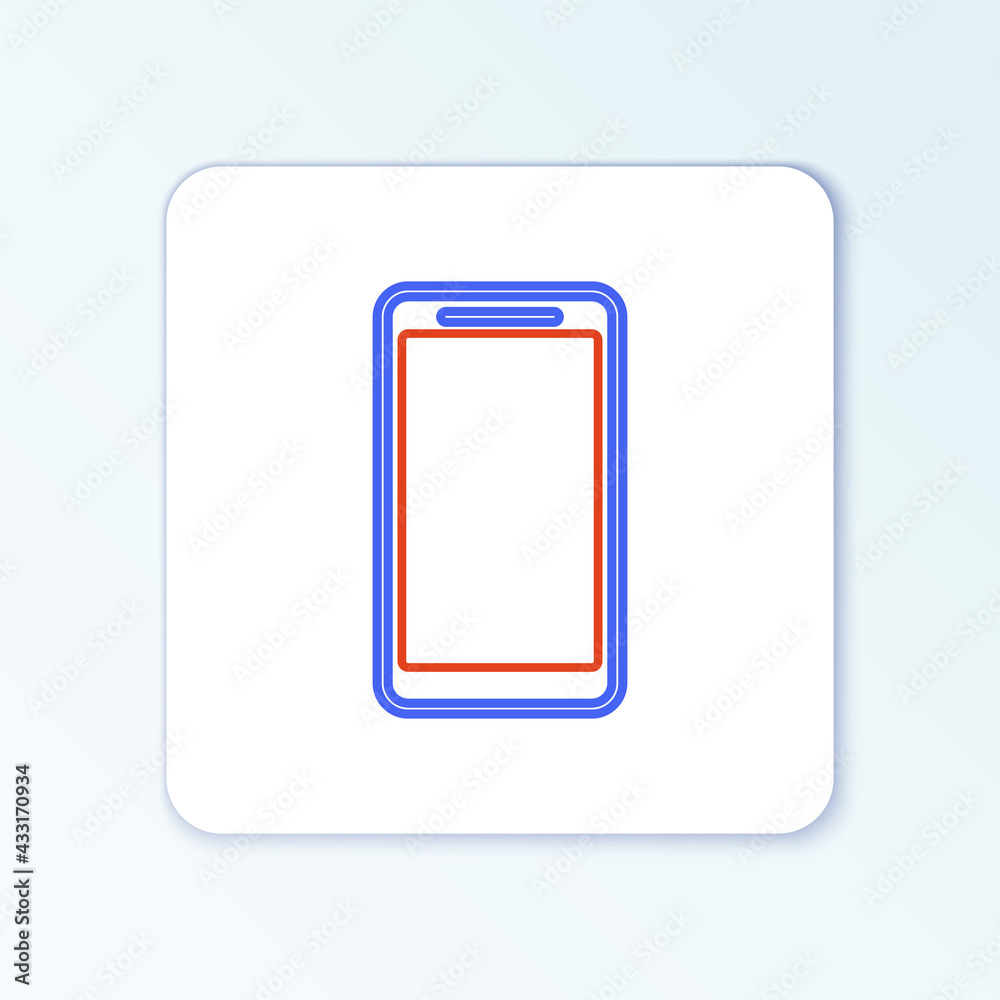 Line Smartphone, mobile phone icon isolated on white background. Colorful outline concept. Vector Line Smartphone, mobile phone icon isolated on white background. Colorful outline concept. Vector