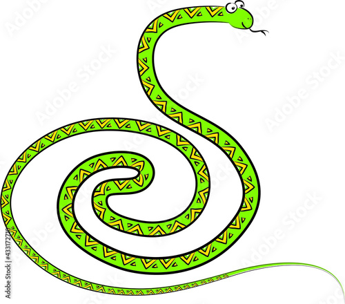 vector green snake cartoon