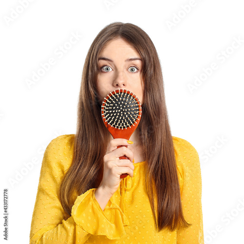 Surprised young woman with ...