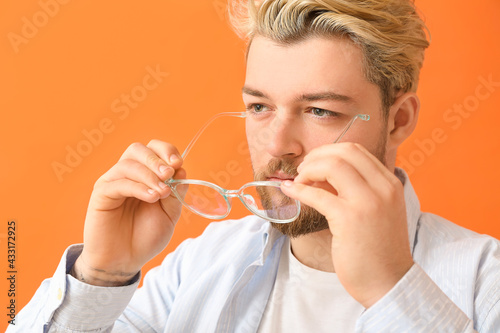 Young man wearing eyeglasse...