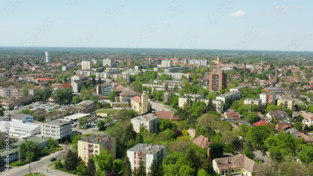 Aerial view of a Szentes, typical Hungarian countryside, rural town. Aerial view of a Szentes, typical Hungarian countryside, rural town.